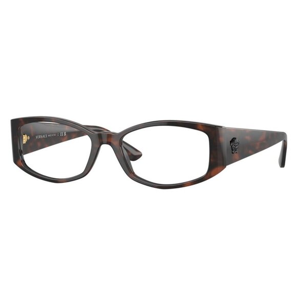 NWT VERSACE EYEGLASSES WOMEN HAVANA BROWN SQUARE EYEWEAR VERSACE
